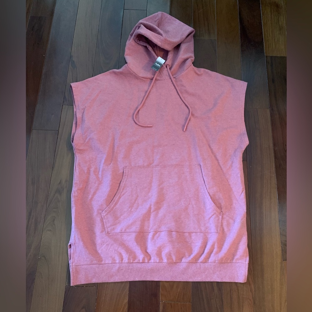 Hyba Long Sleeveless Pink Hoodie Top XL